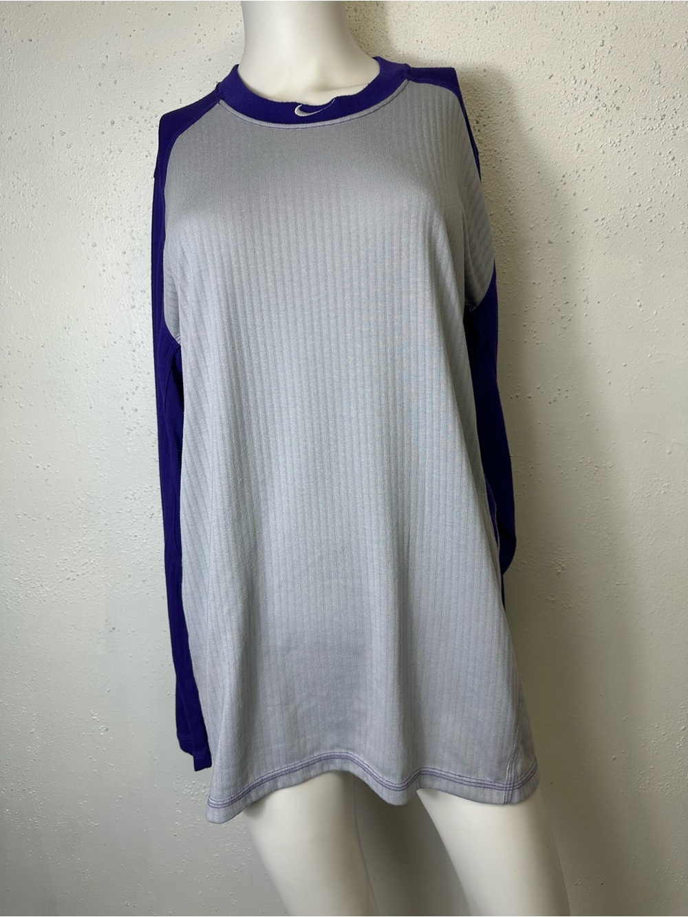 Nike Baseball Long Sleeve Pullover Dri Fit Purple/gray Men Size XL